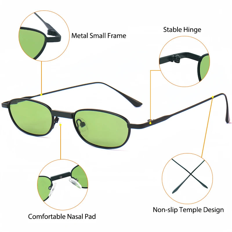 CATERSIDE Polarized Small Sunglasses Men Rectangle Punk Brand Design Sun Glasses for Women Driving Party Eyewear Holiday Gifts