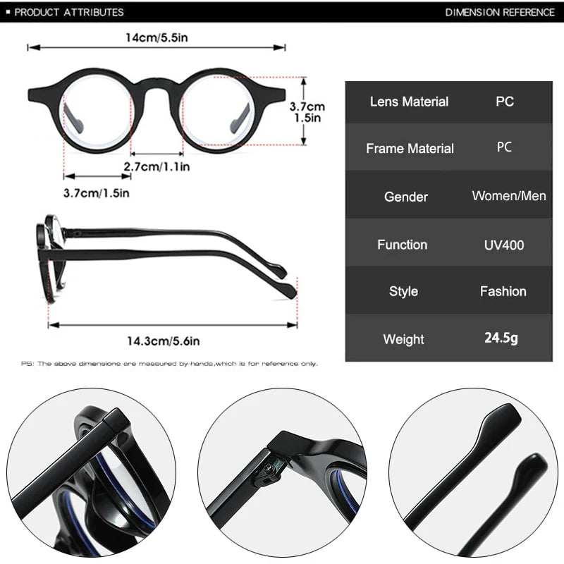JNPCXI New Fashion Small Round Double Color Women Leopard Glasses Frame Retro Punk Men Clear Lens Eyewear