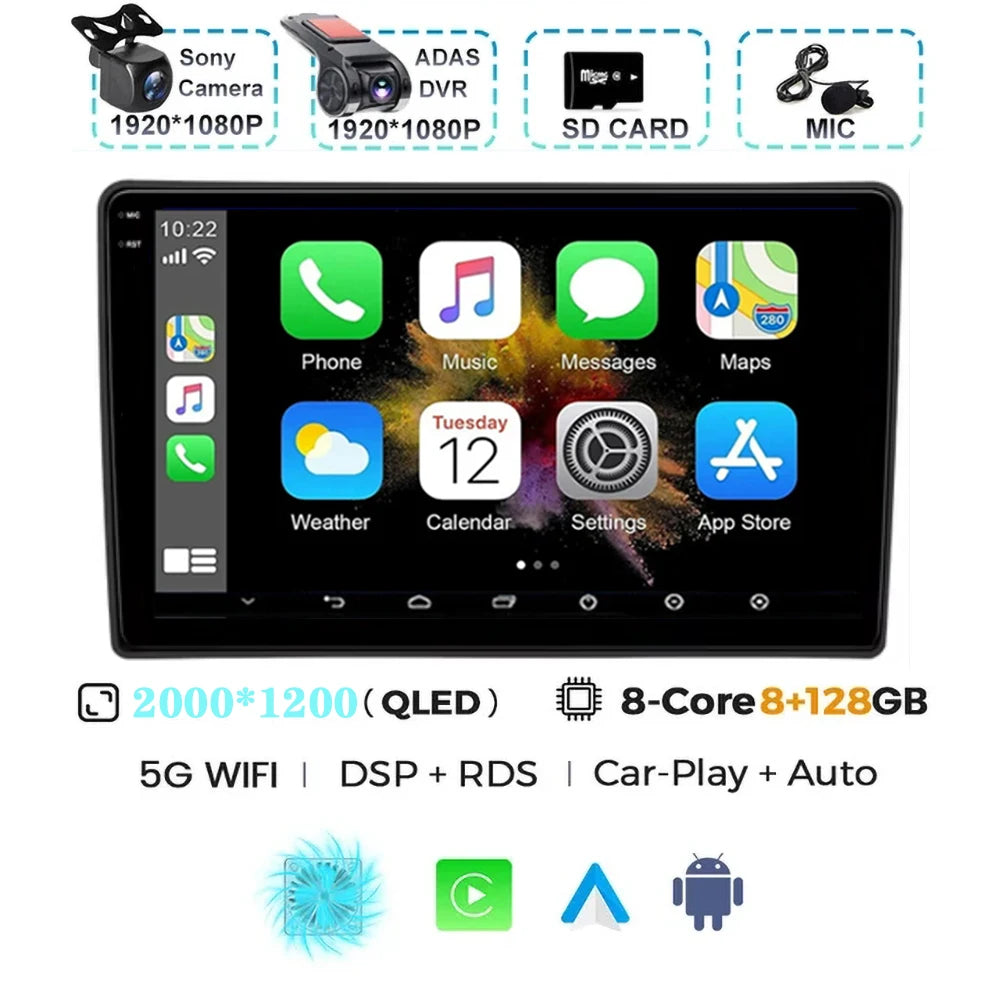 For Citroen C5 2008 2009 2010 2011-2017 Android 15 Carplay Auto Car Radio Multimedia Video Player Navigation GPS No 2Din 2 Din