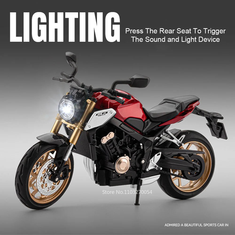 1:12 Honda CB650 CBR1000 Miniature Motorbicycle Alloy Diecast Model Toys Car Sound Light Shock Absorption Cars Boy Birthday Gift