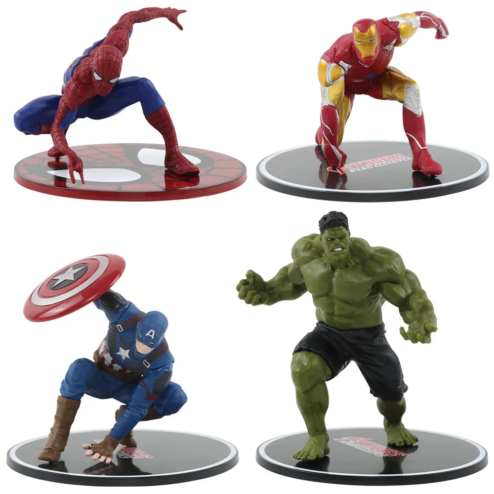 Superhero Spiderman Ironman Captain America Hulk War Machine Hero Action Figures