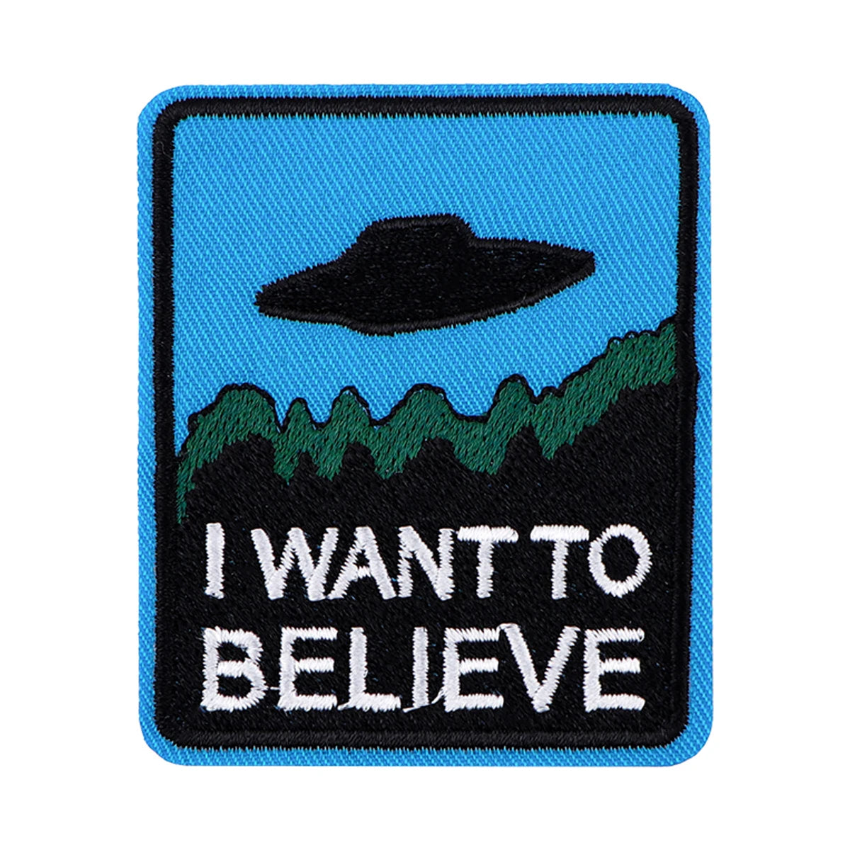 UFO Alien Embroidery Patch I WANT TO BELIEVE Iron On Patches For Clothing Thermoadhesive Patches On Clothes DIY Sew Badges