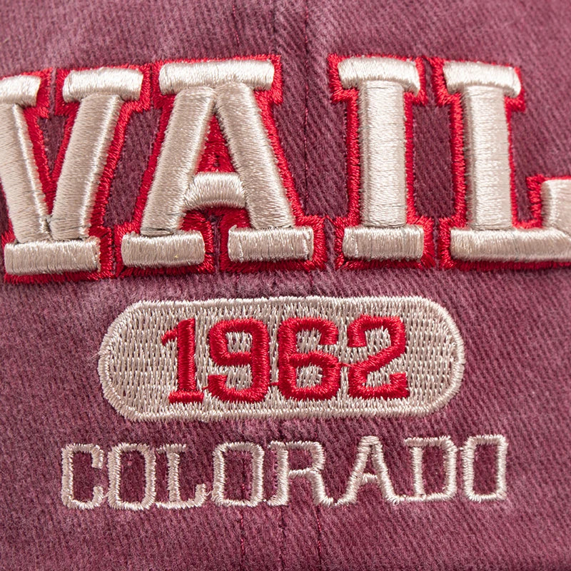 Men's Baseball Cap Fashion VAIL Letter Embroidered Cotton Soft Top Women Hats Summer Casual Travel Visor Caps Trucker Hat Unisex