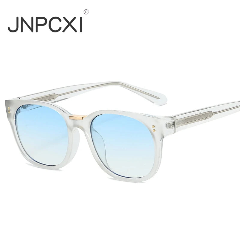 JNPCXI New Designer Square Sunglasses Men Women Fashion Tint Lens Stainless Steel Sun Shades UV400 Oculos Sol Feminino