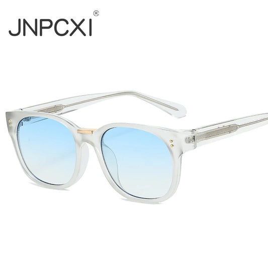 JNPCXI New Designer Square Sunglasses Men Women Fashion Tint Lens Stainless Steel Sun Shades UV400 Oculos Sol Feminino