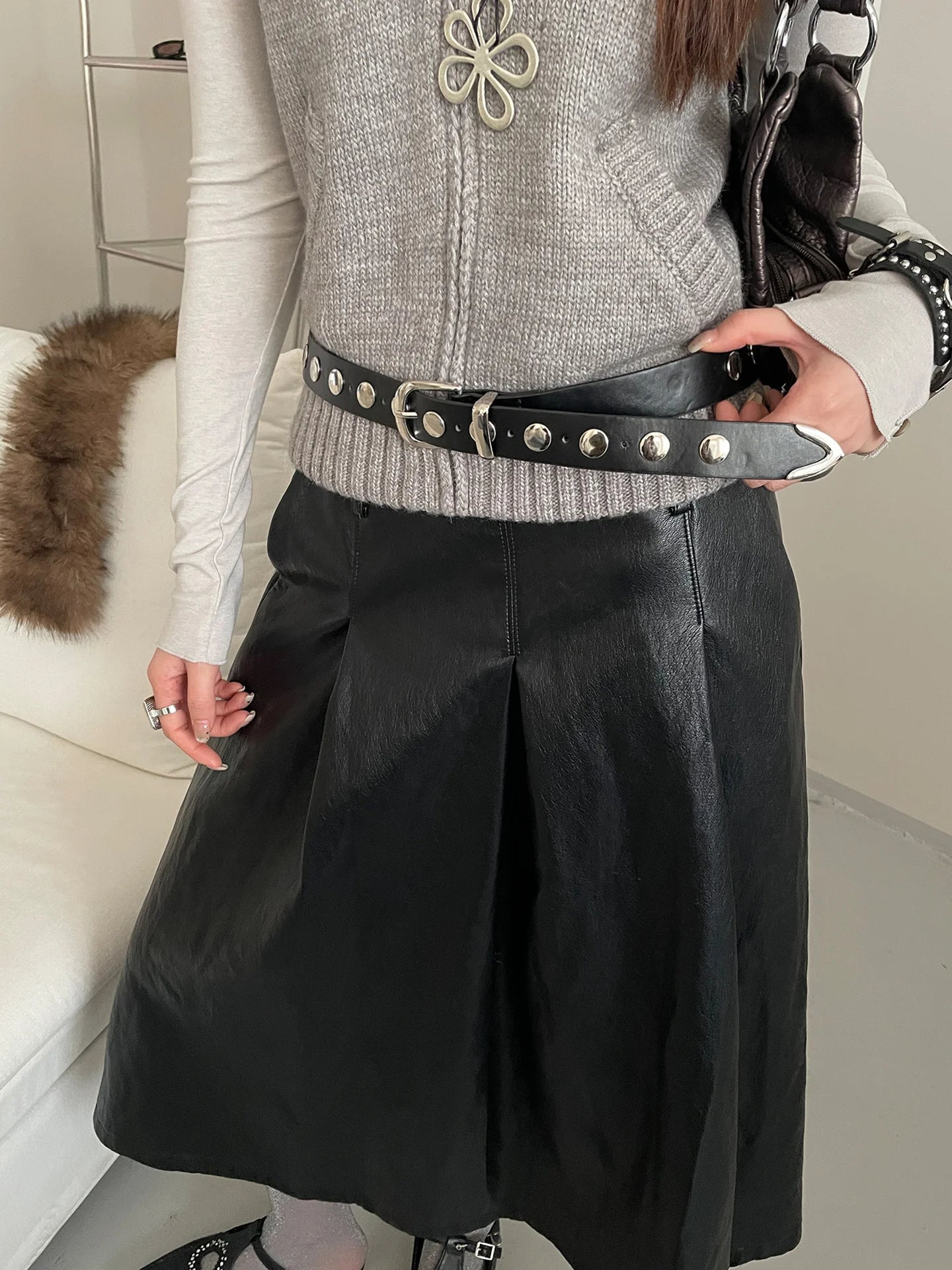 New Heavy-Duty Rivet Leather Belt Versatile Waist Belt With A Unique Accessory Belt For Women