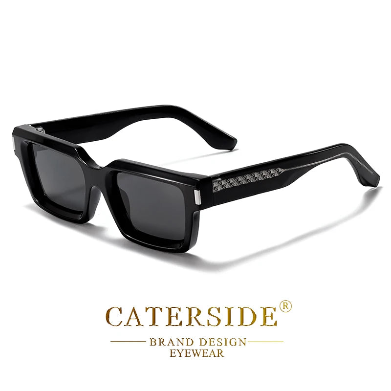 CATERSIDE New Fashion Punk Men's Square Sunglasses Brand Design Small Frame Sun Glasses Party Travel Glasses Gift Ideal Choice
