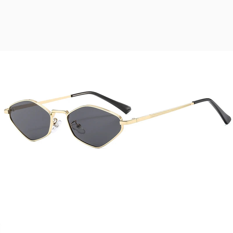 JNPCXI Polygon Women Fashion Sunglasses Shades UV400 Retro Rivets Metal Men Trending Sun Glasses