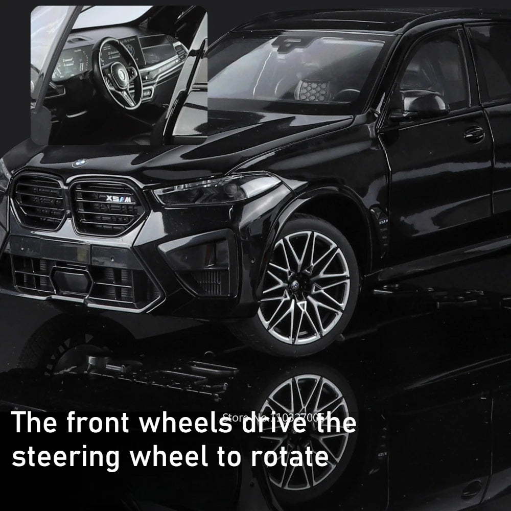 1:18 X5M 530Li Alloy Model Toy Car Model Doors Opened Front Wheel Steering Shock Absorption Miniature Vehice Adult Gift for Boy