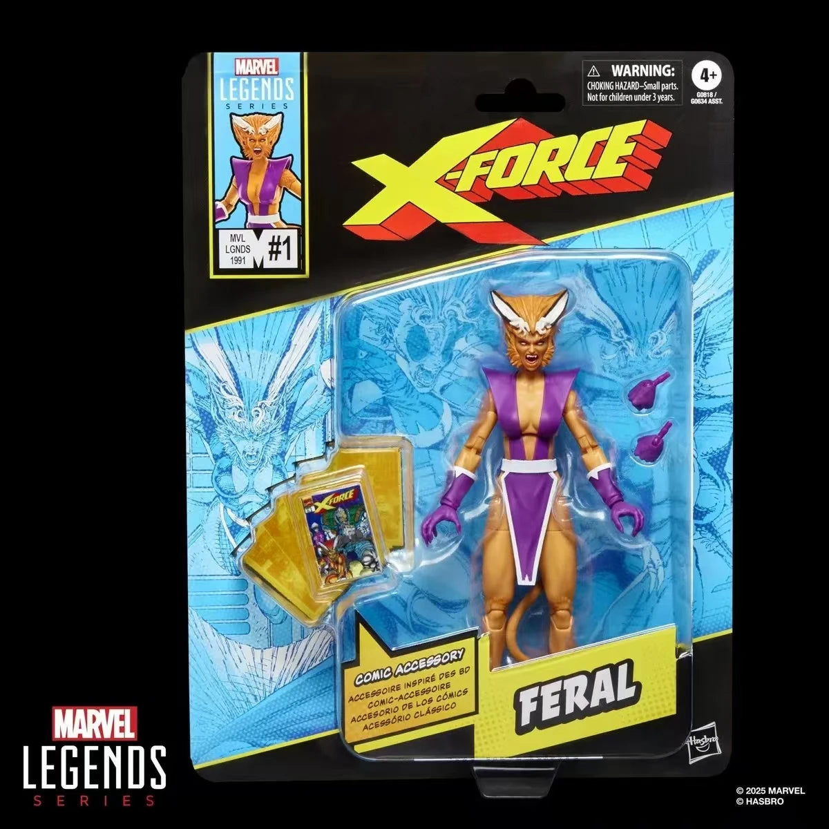 Original Hasbro Marvel Legends Series X-Men X-Force Feral Action Toy Figure Model