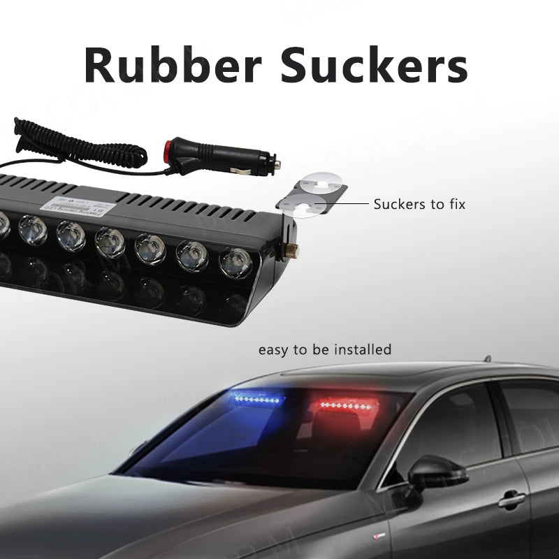 9 LED Car Strobe Light Fireman Emergency Windshield Agricultural Flash Warning Signal Beacon Truck Trailer Vehicle 12v