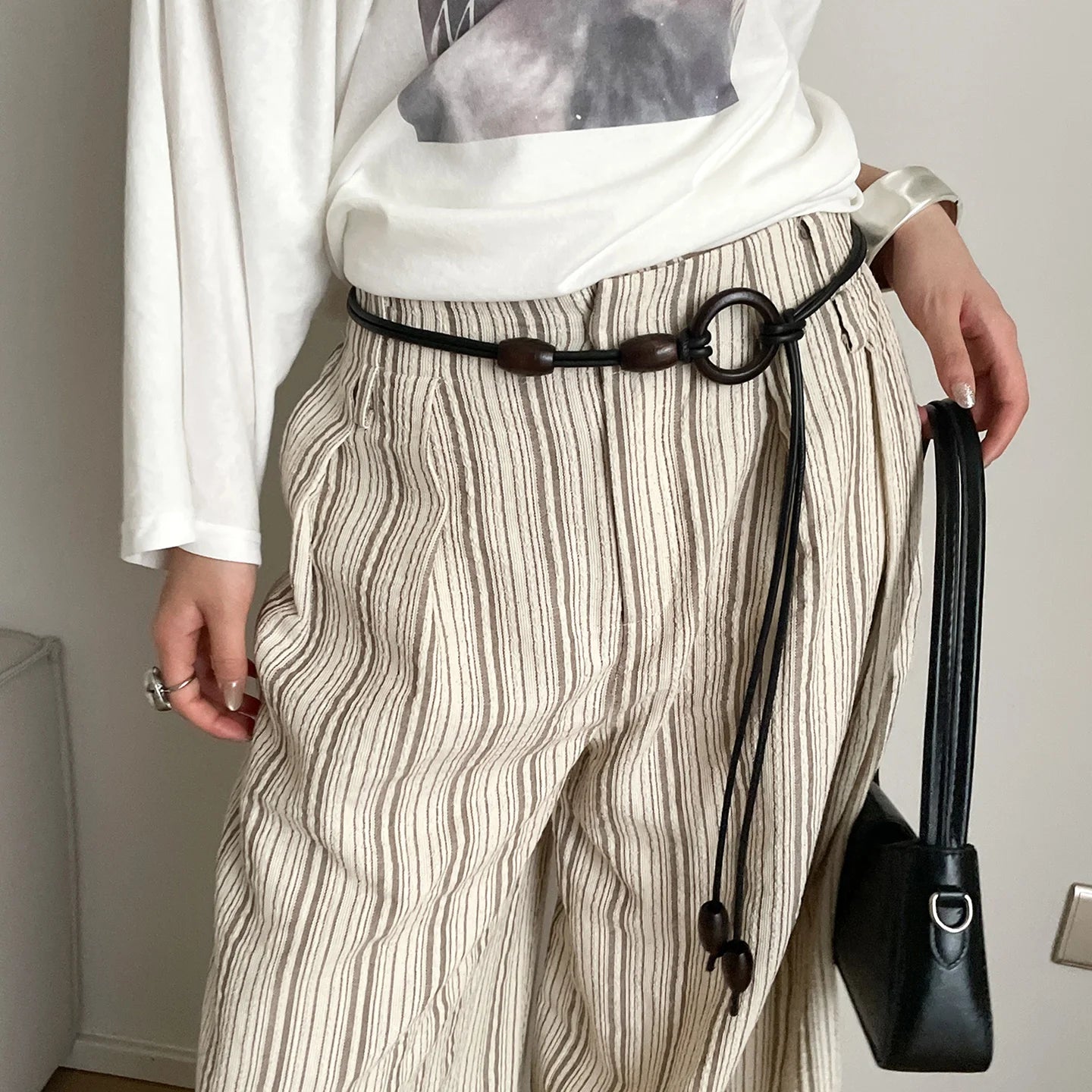 Retro Old Coin Style Neutral Relaxed Knot Belt For Women With Jeans Or Skirts High-End Versatile Waist Accessory