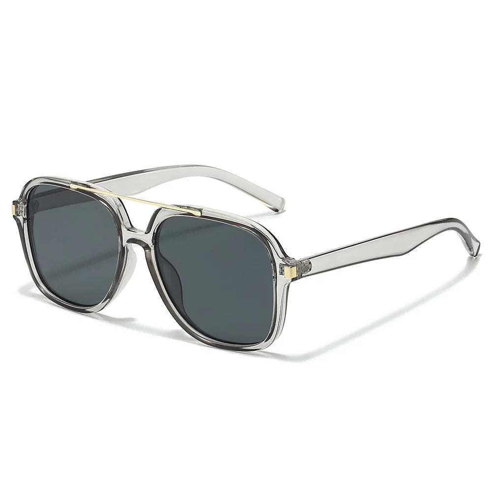 JNPCXI New Retro Oversized Pilot Square Leopard Blue Sunglasses for Women Men Punk Square Sun Glasses Ladies Outdoor Eyewear