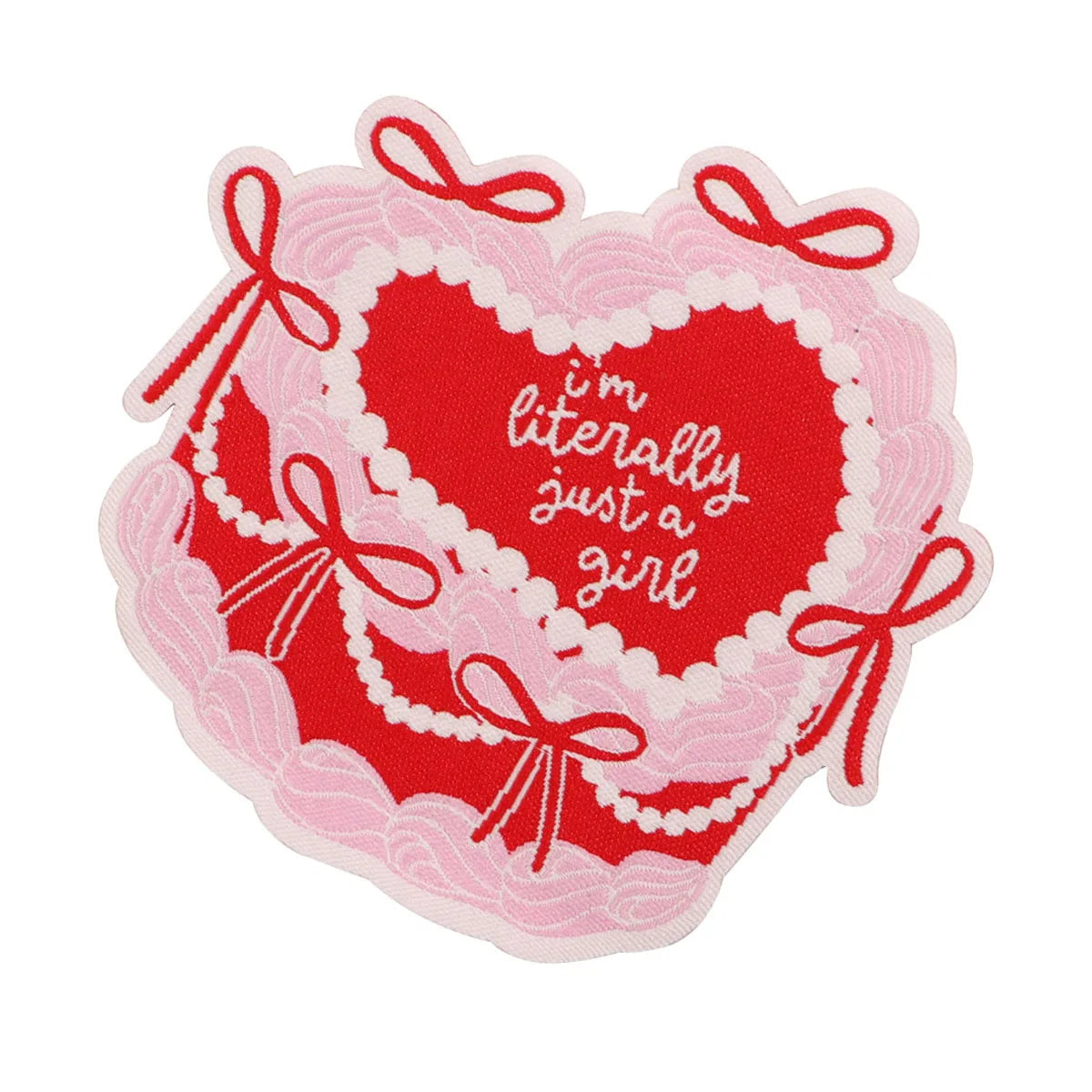 Cake Quotes Embroidery Patch just a girl Iron On Patches For Clothing Thermoadhesive Patches On Clothes DIY Sew Badges
