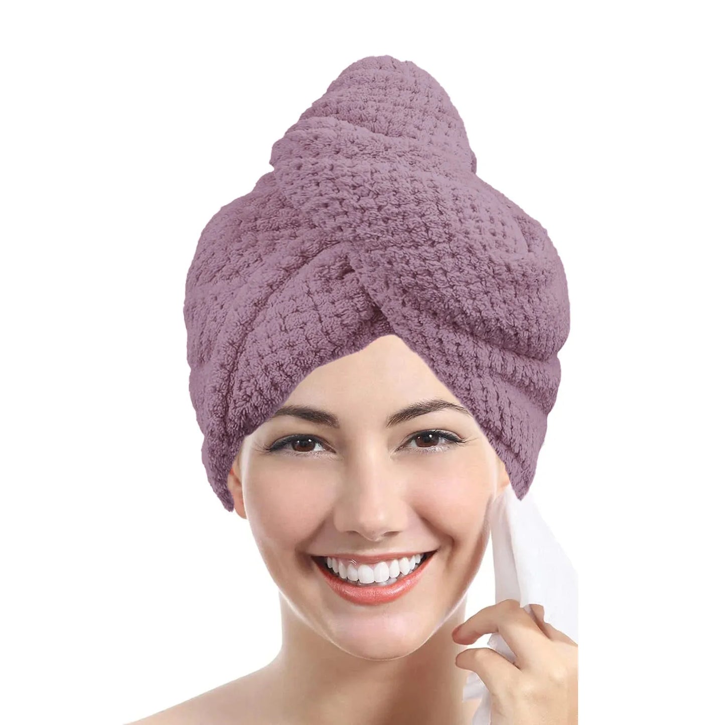 1pc Soft Hair Drying Cap, Solid Color Towel for Bathroom, Super Absorbent Hair Wrap Towel for Curls, Anti-Frizz Hair Turban