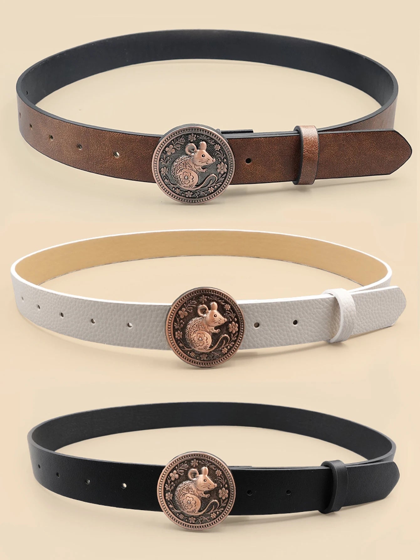 Y2K Street Style Belt - Antique Bronze Carved Buckle, Versatile Waistband for Daily Wear, Dates & Casual Outfits