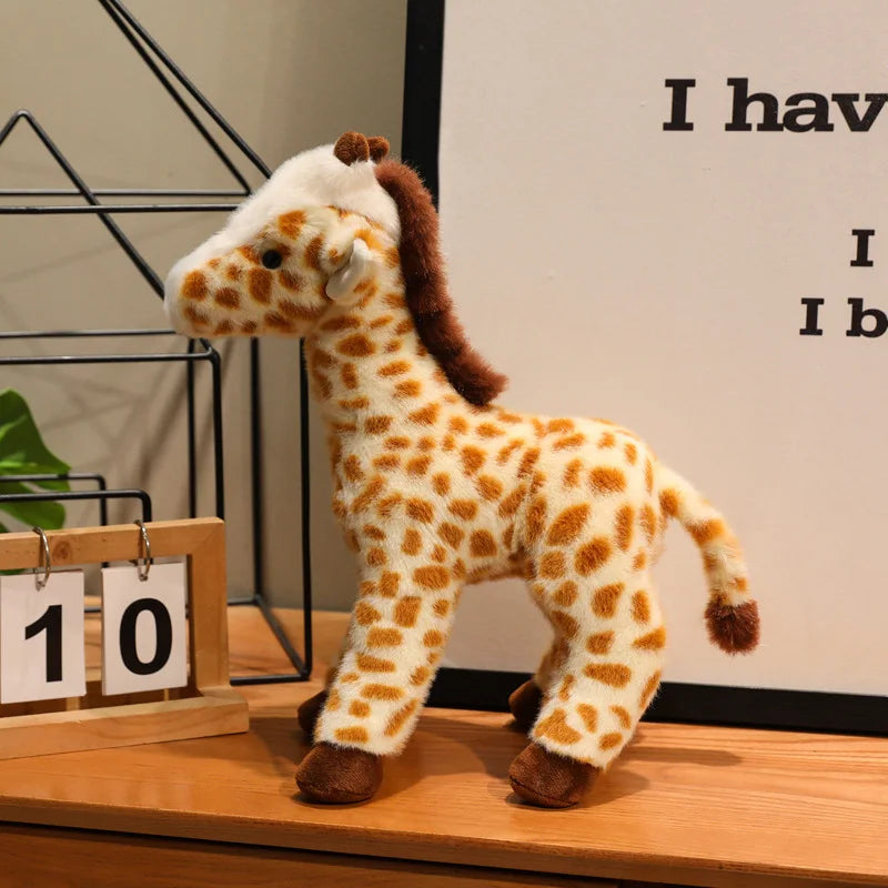 25/35cm Simulation Giraffe Plush Lifelike Stuffed Doll Home Ornament Zoo Souvenir Birthday Gifts