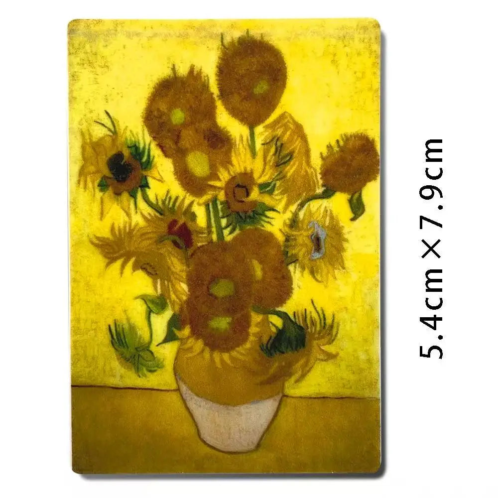 Van Gogh Starry Night, Mona Lisa Fridge Magnets - World Famous Paintings Art Refrigerator Magnets Set, Gift for Art Lovers