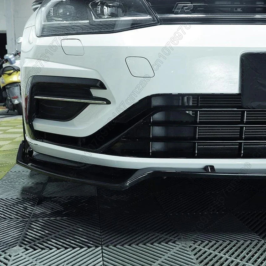 For VW Golf 7 7.5 MK7 MK7.5 GTI GTD R R-Line 2012-2020 Car Front Bumper Splitter Lip Spoiler Body Kit For Volkswagen Gloss Black