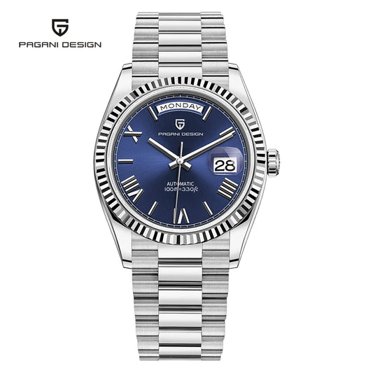 PAGANI DD36 Men's Watch Silver Blue Luxury Automatic Mechanical Wristwatches