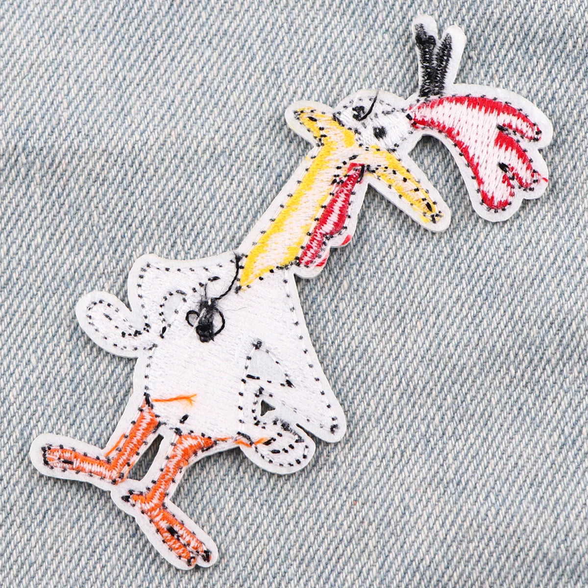 Cartoon Chicken and Cow  Patches Iron On Patches For Clothing Funny Animals Patches On Clothes DIY Embroidery Patch For Clothes