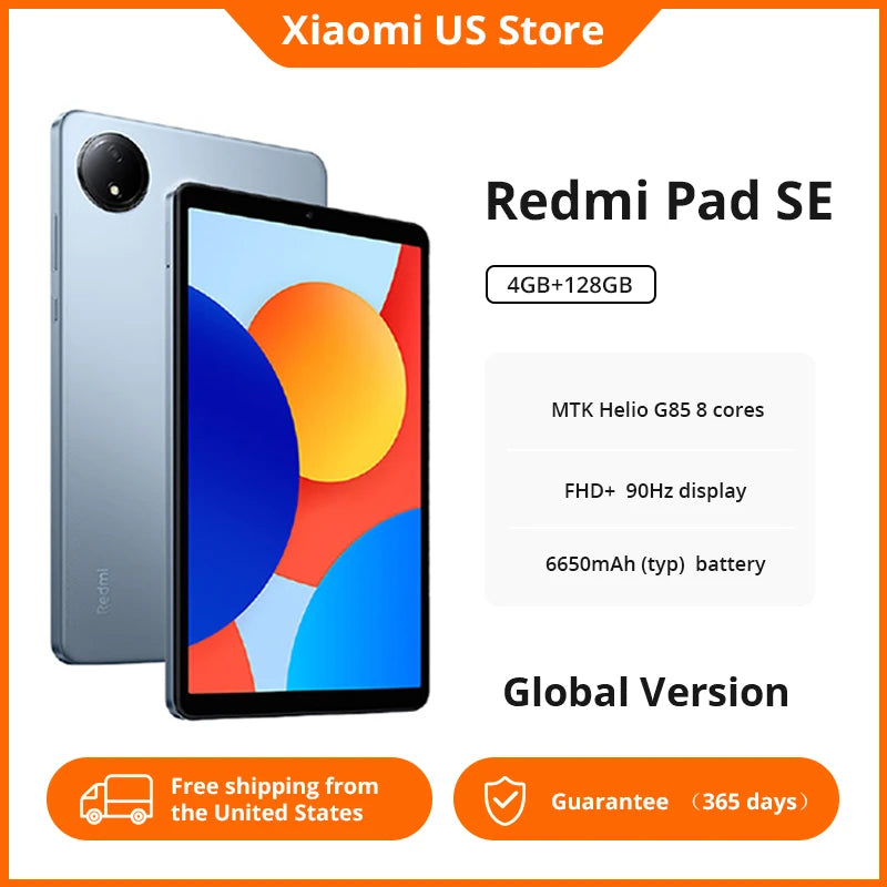 Xiaomi Redmi Pad SE 8.7 inch Mi Tablet 90Hz Display 6650mAh MTK Helio G85 Dual