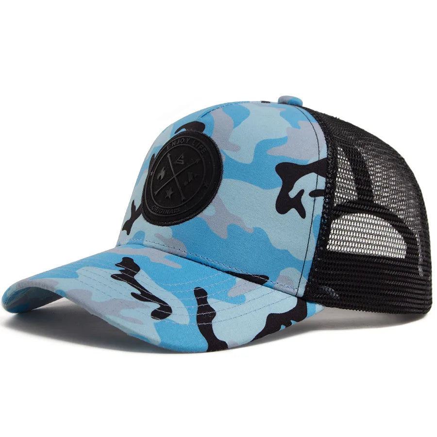 Summer camouflage Baseball Cap Women Men ENJOY LIFE Letter Patch Snapback Hats