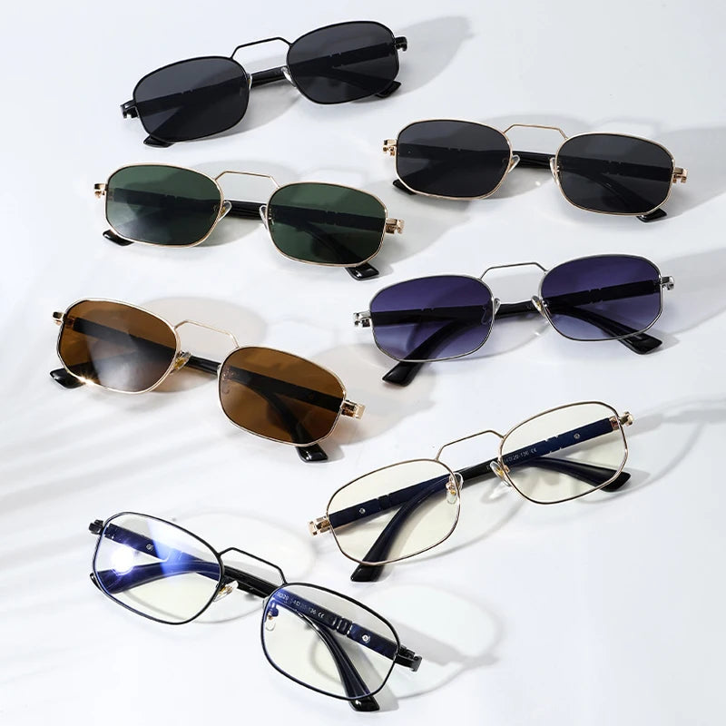JNPCXI Square Sunglasses Women Men Fashion Driving Metal Frame UV400 Vintage Small Rectangle Sun Glasses Luxury Outdoor Eyewear