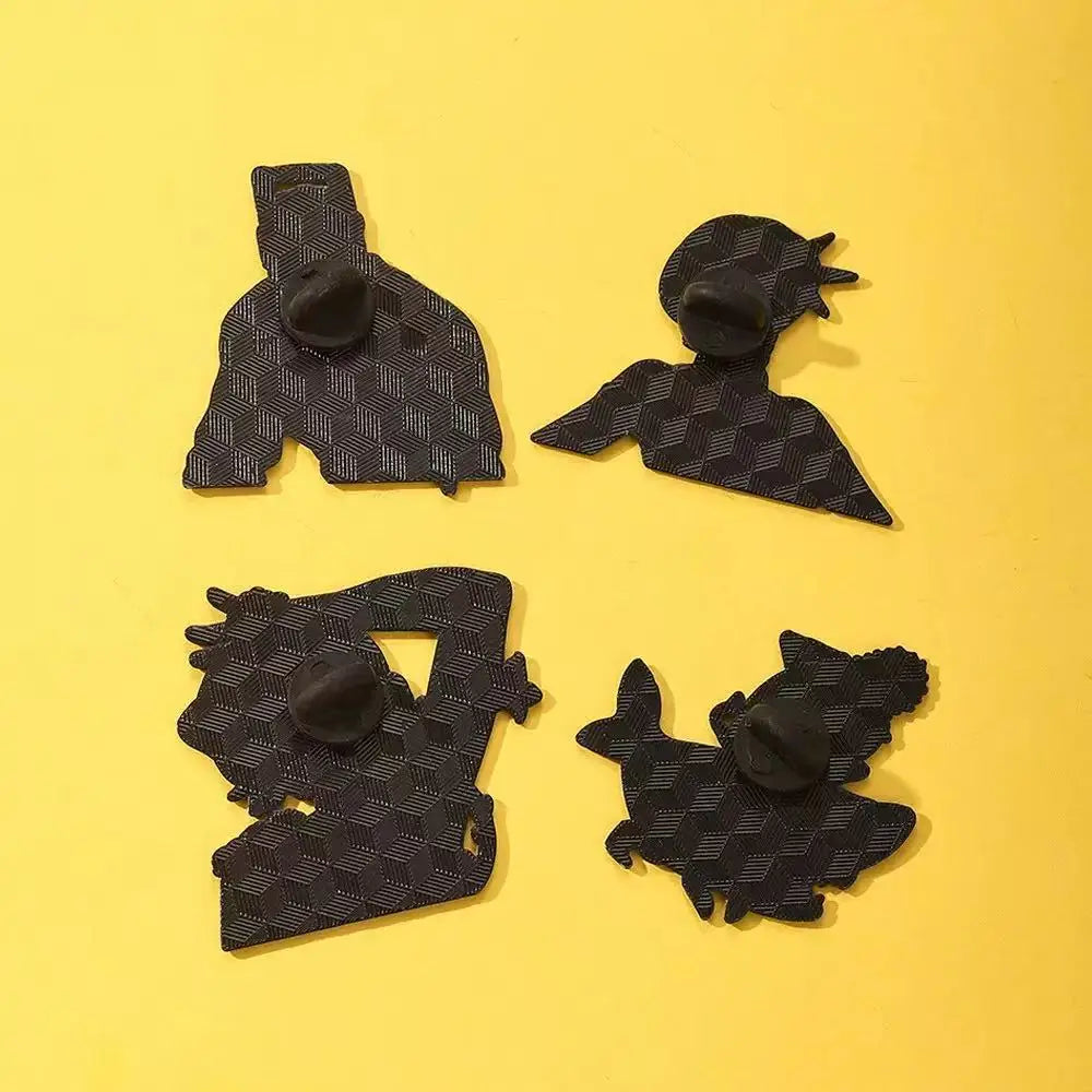4pcs Set Unisex Manga Characters Enamel Pins Metal Brooches for Backpack Hat Bag Collar Lapel Fashion Jewelry Collection Gift
