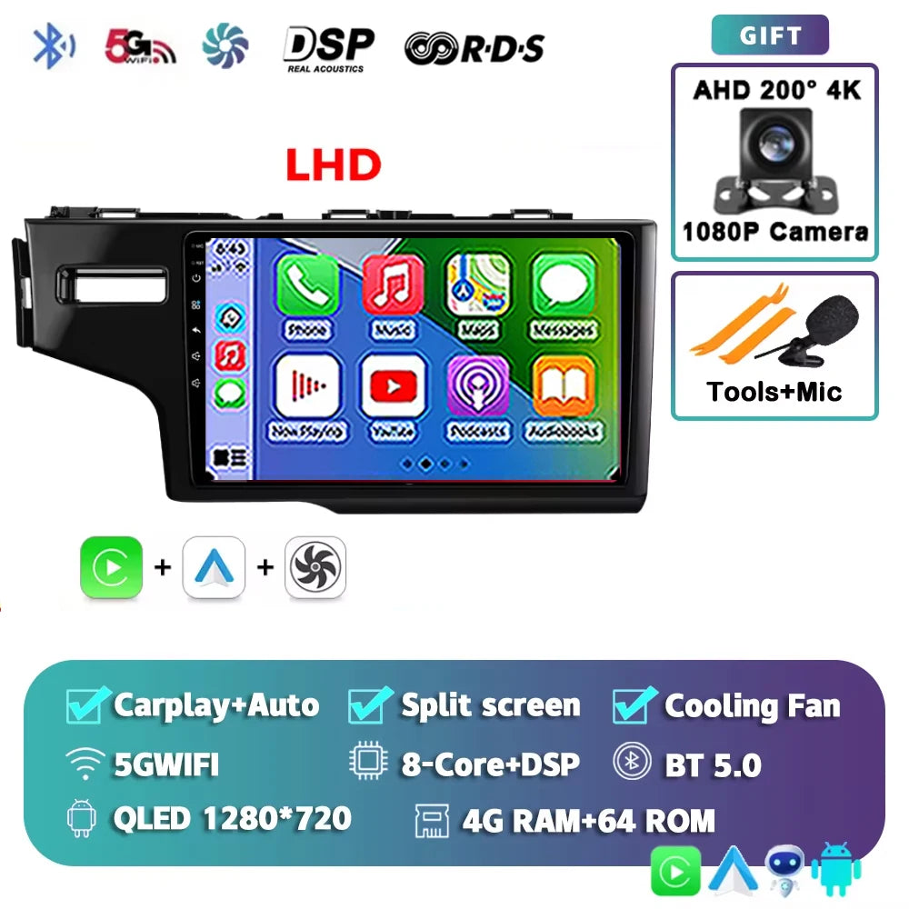 Android 15 Car Radio For Honda Fit 3 Jazz 2014 2015 2016 2017 2018 2019 2020 Wireless Carplay Android Auto Multimedia Player 2 D
