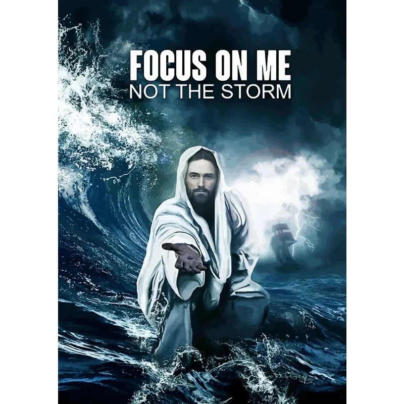 Jesus Lion Christian Hand of God Focus on me Canvas Paint Religious Poster Art 2