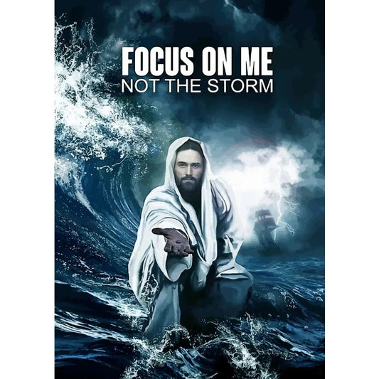 Jesus Lion Christian Hand of God Focus on me Canvas Paint Religious Poster Art 2