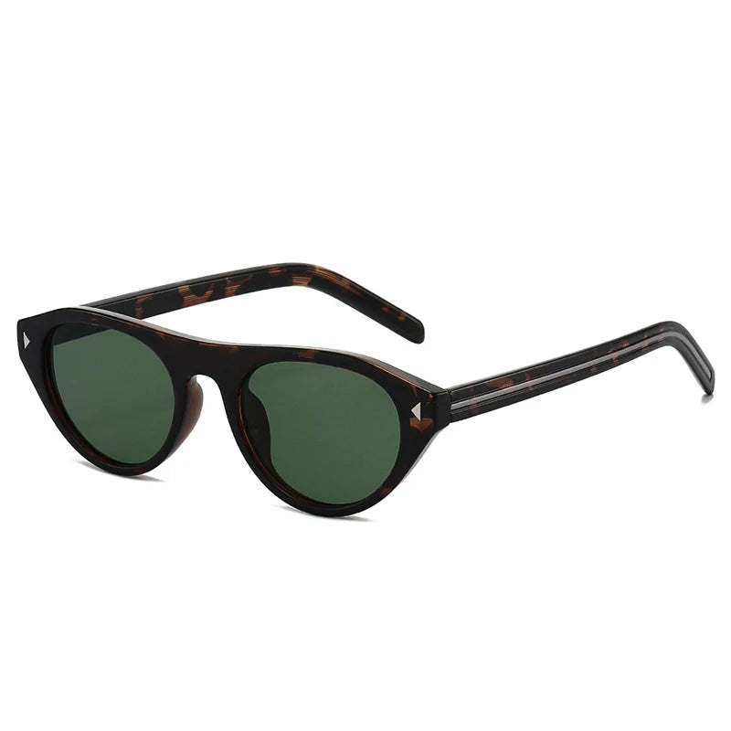 JNPCXI Vintage Cat Eye Sunglasses for Women Trendy Rivet Design Flat Top Sun Glasses Men Gafas De Sol Hombre S2611