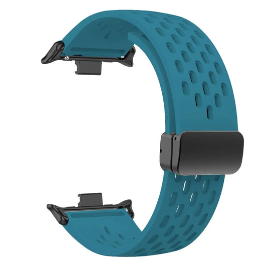 Cyan Silicone Strap Redmi Watch 5/4, Magnetic Sports Band Mi Band 9/8 Pro