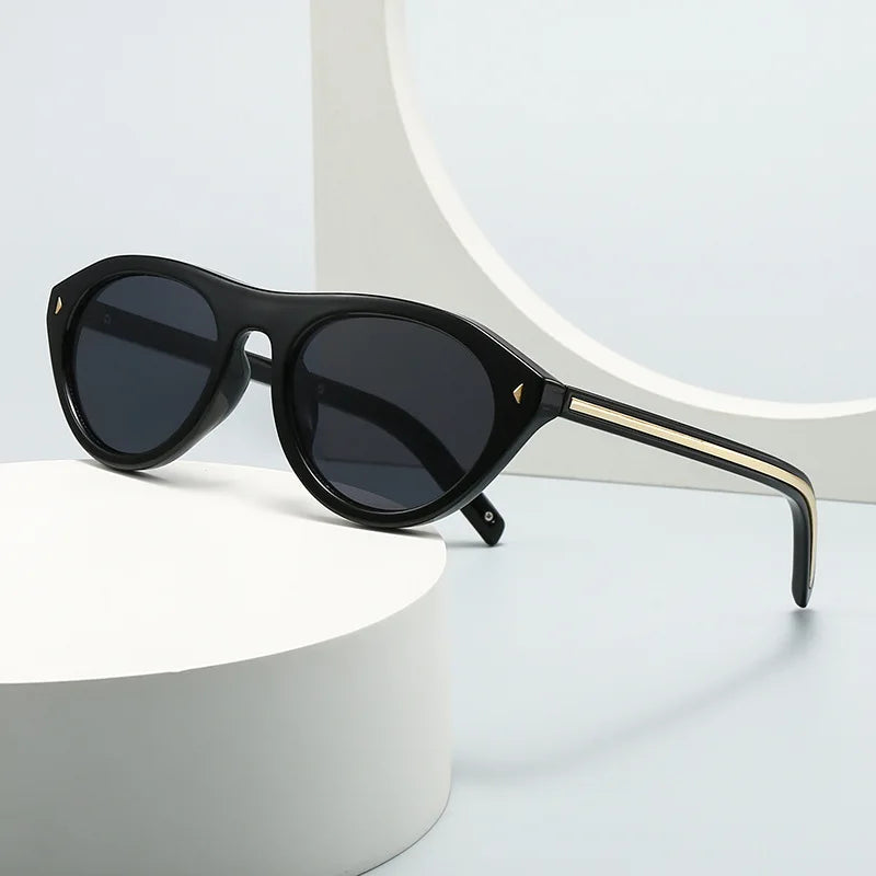 JNPCXI New Cat Eye Candy Color Designer Sunglasses Women Fashion Ins Oval Sun Glasses Rivets Y2K Shades