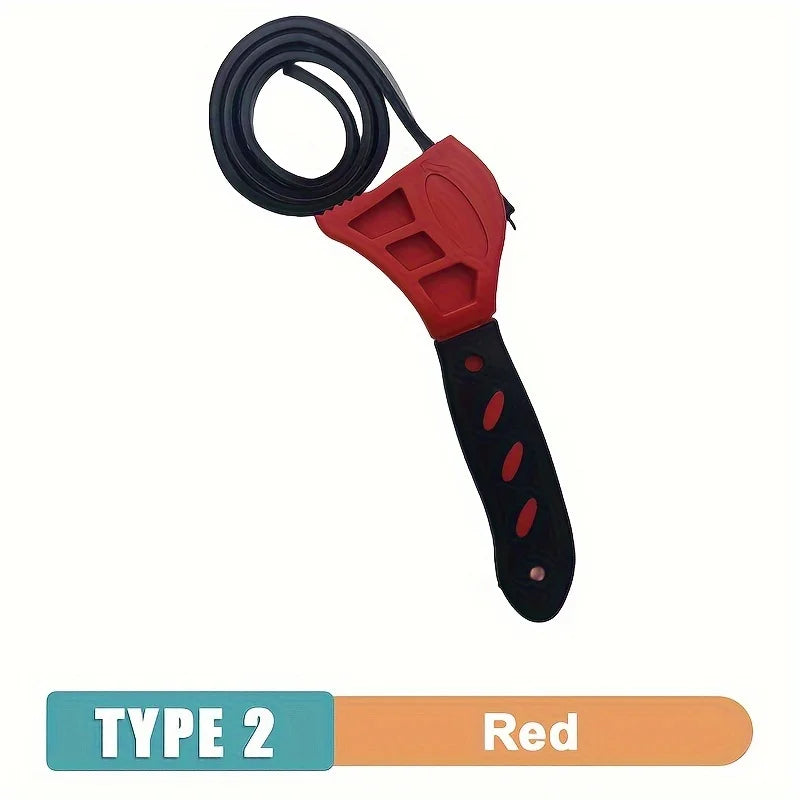 6inch Belt Wrench Oil Filter Puller Strap Spanner Chain Wrench Strap Opener, Adjustable Disassembly Tool