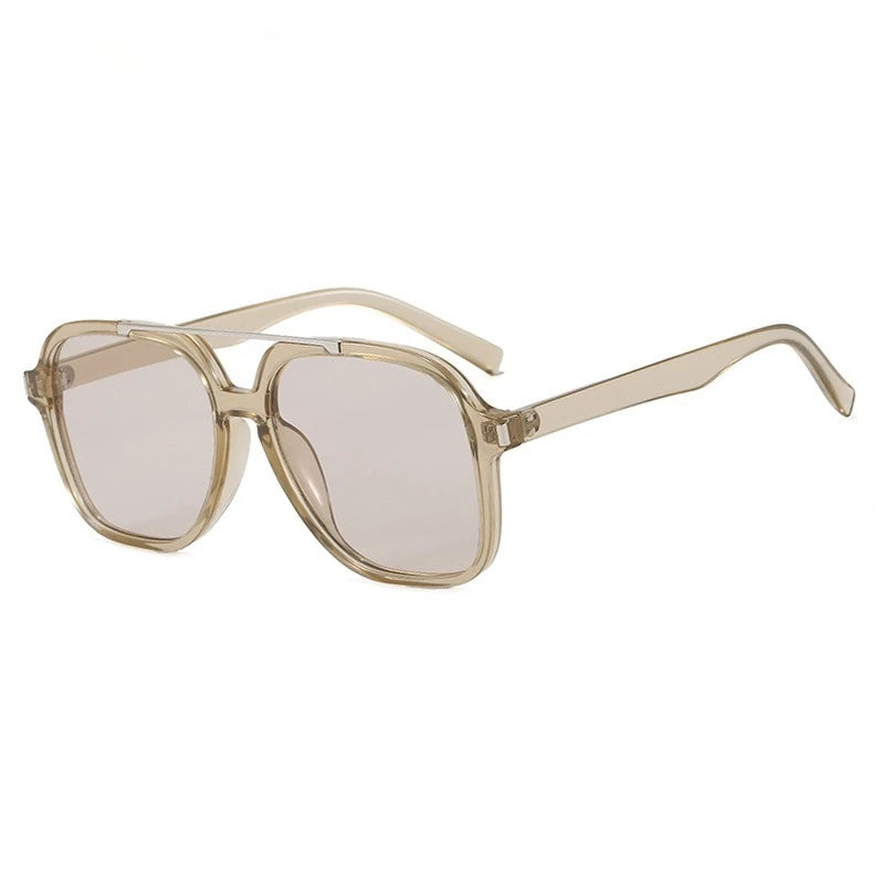 JNPCXI New Retro Oversized Pilot Sunglasses Women Fashion Luxury Big Frame Punk Square Sun Glasses Retro Classic Thick Shades
