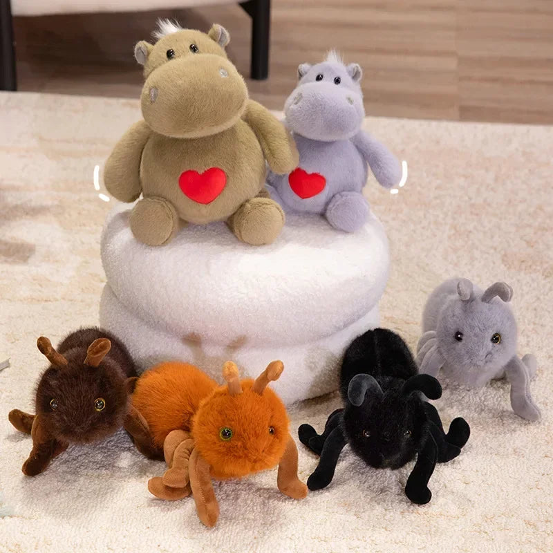 Adorable Hippo Cartoon Ant Stuffed Toys Soft Animal Huggable Pillow Playful Safe Material Perfect Holiday Decor Lovely Gifts