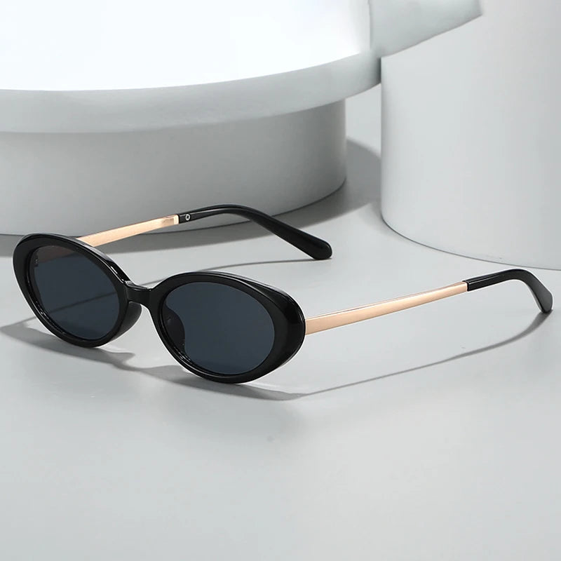 JNPCXI New Retro Oval Sunglasses Women Gradient Leopard UV400 Fashion Punk Men Trending Sun Glasses