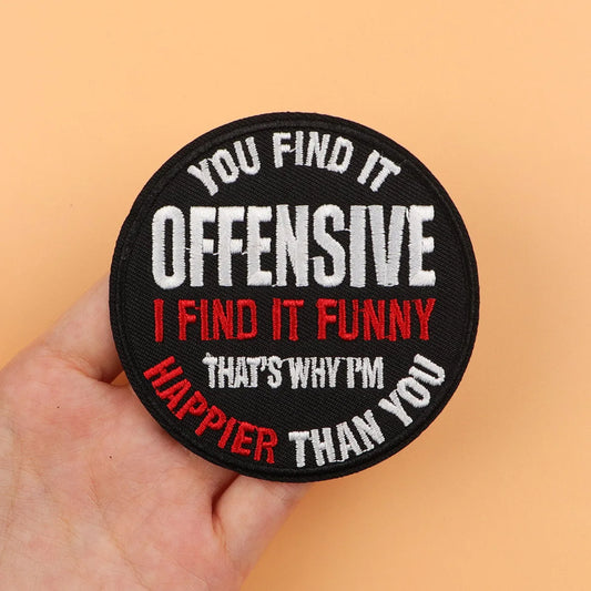 I FIND IT FUNNY Iron On Patch Clothes Patch For Clothing Quotes Embroidered Patch Garment Apparel Accessories Sewing Stickers