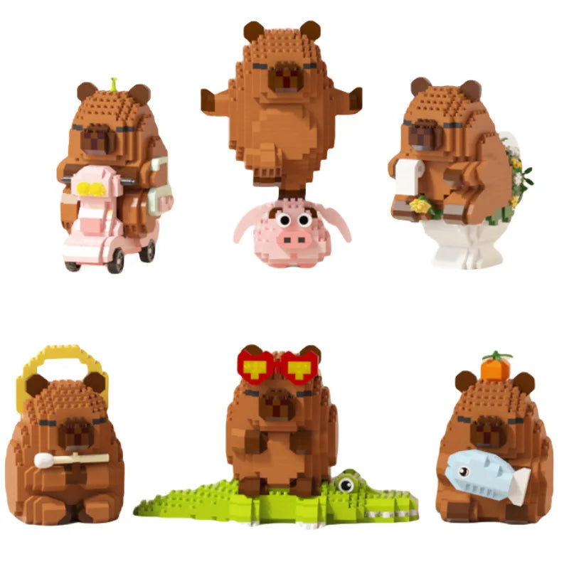 Happy Capybara Building Blocks Educational STEM Kid Toys Creative Assembly Model