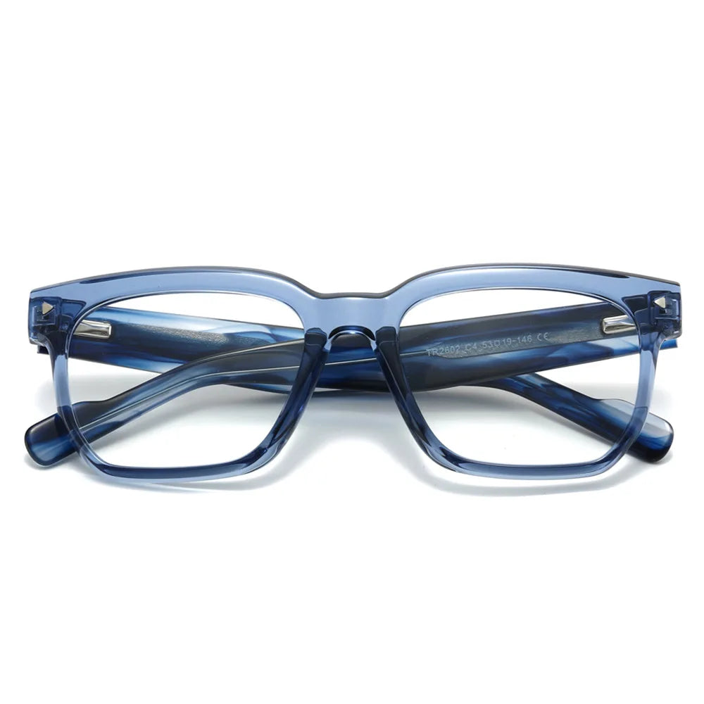 JNPCXI New Square Women Sunglasses Shades UV400 Fashion Clear Lens Frame Retro Rivet Men Sun Glasses