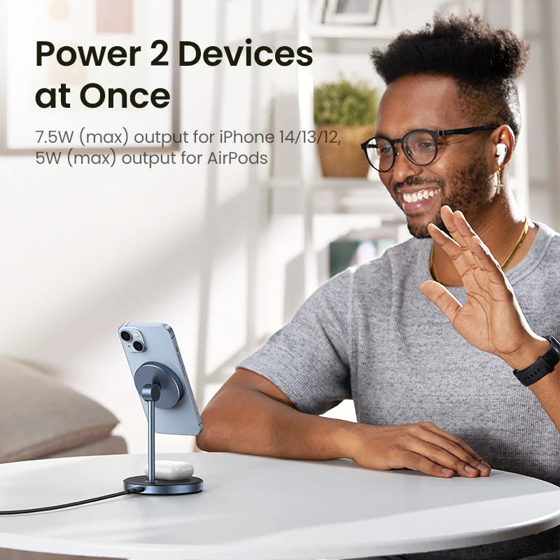 Qi2 25W Magnetic Wireless Charger Stand Holder iPhone 16 15 Pro Max/AirPods