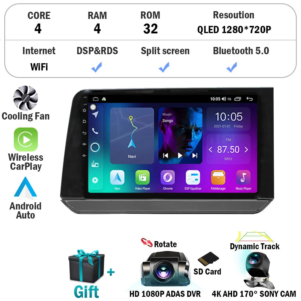10" Android 15 Car Stereo for Nissan Note 2021 2022 Radio Touch Screen Carplay+Auto GPS WIFI 4G Navigation Autoradio Head Unit