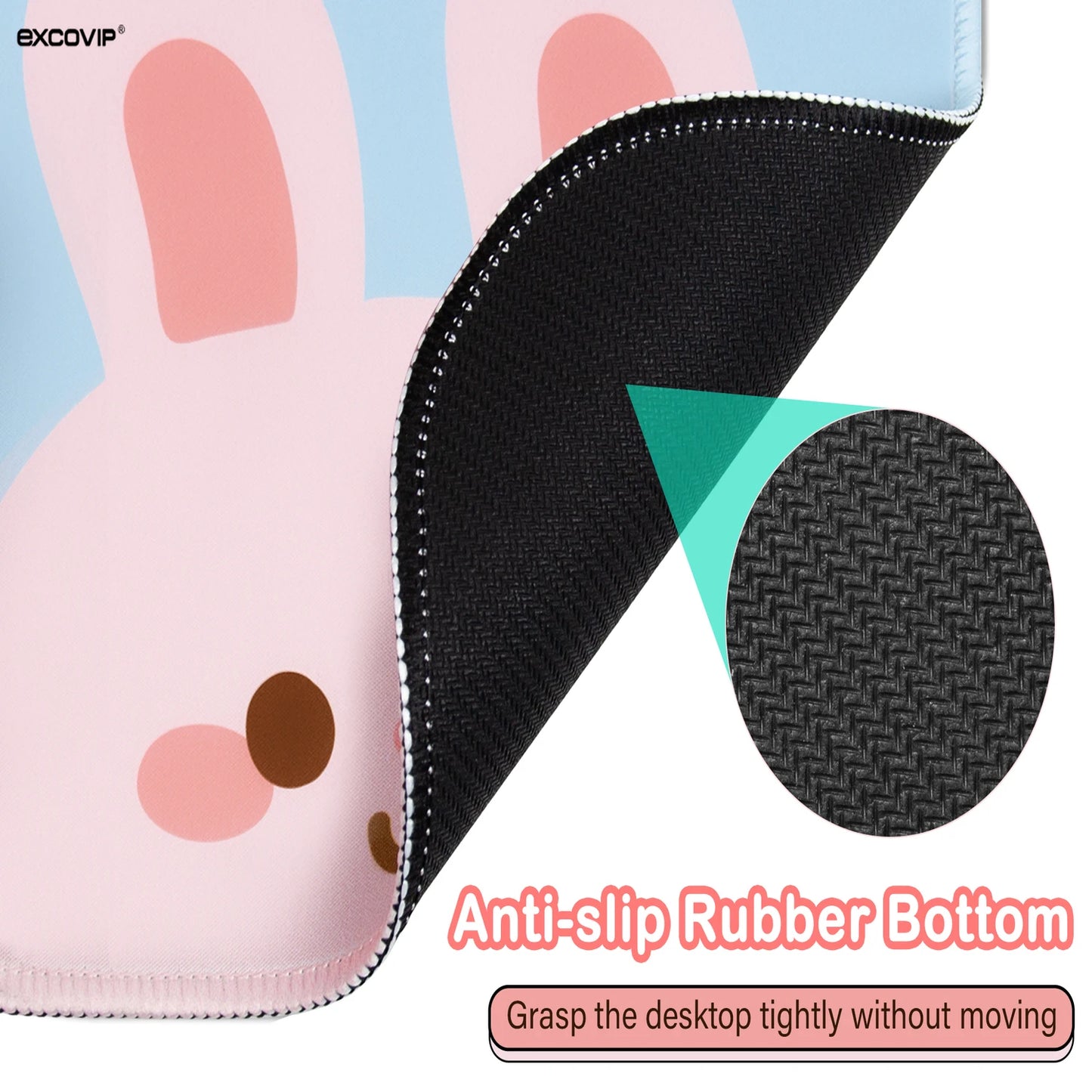 EXCO Cute Mouse Pad Small with Stitched Edge Square Gaming Computer Mousepad Mat Non-Slip Rubber Base for Office Home Portable