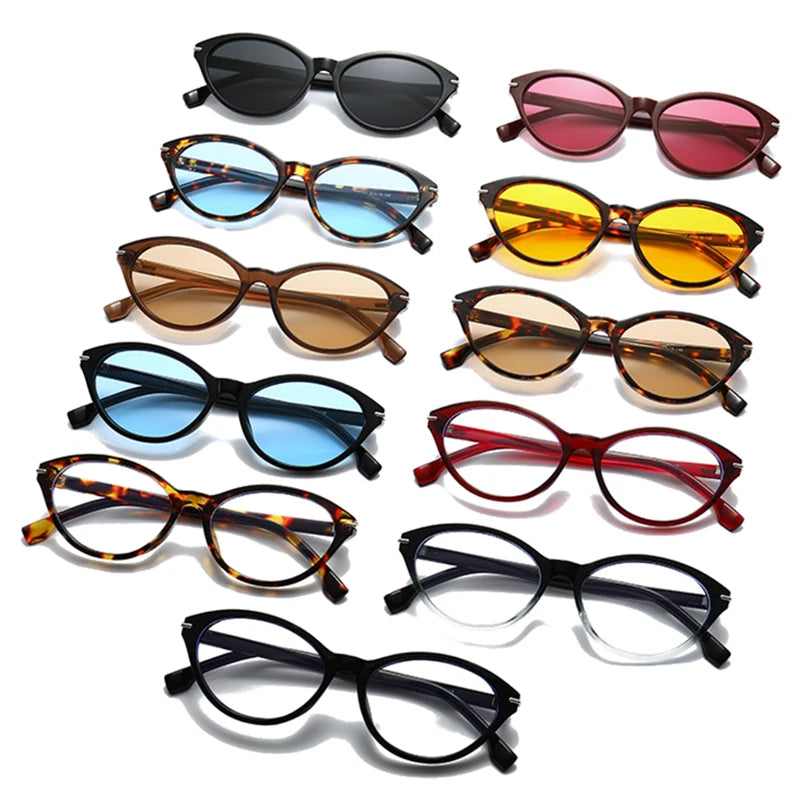 JNPCXI New Fashion Cat Eye Candy Color Sunglasses Women Retro Rivets Trending Red Men Shades UV400