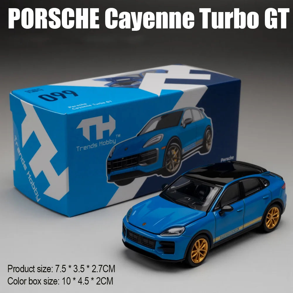 1:64 Porsche 911 GT1 LM 1998 Cayenne Turbo GT Miniature Toys Diecast Alloy Model Car Rubber Tire Children's Interactive Toy Gift