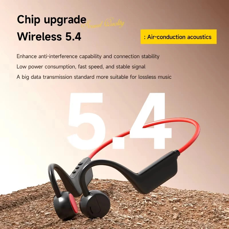 New Bone Conduction Headphones Wireless IPX8 Waterproof Swimming Sports Headset Bluetooth 5.4 With Mic For Exercise Fitness