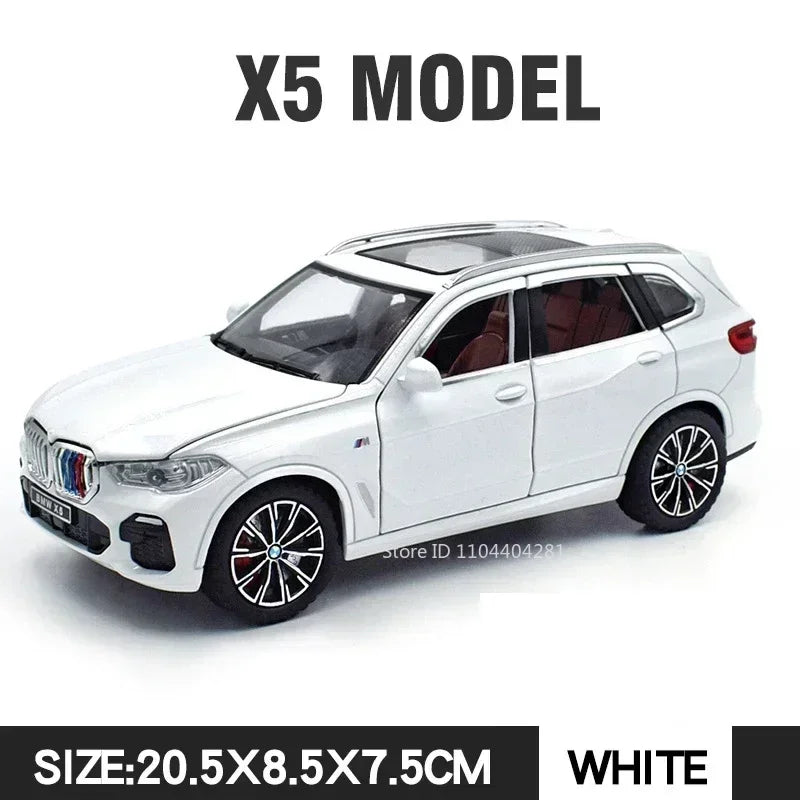 1:24 XM X5 Alloy Sports Car Miniature Model Toy Diecasts Metal Sound and Light Pull Back Collection Vehicles for Childrens Gifts