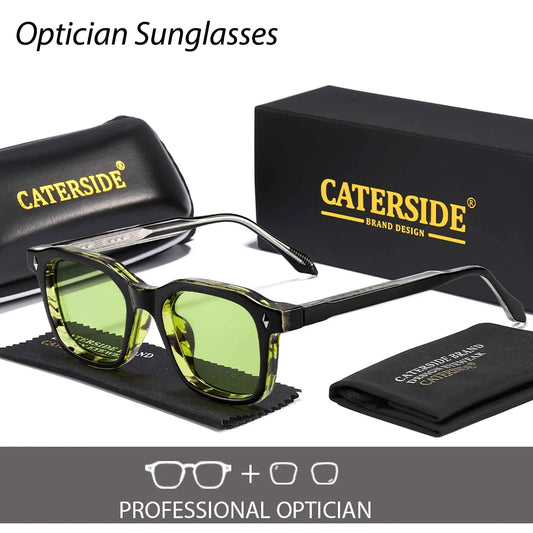 CATERSIDE Men's Optical Sunglasses Customized Square Lens Prescription Eyeglass Women's Nearsightedness Outdoor Reading Glasses